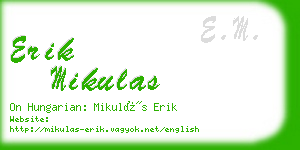 erik mikulas business card